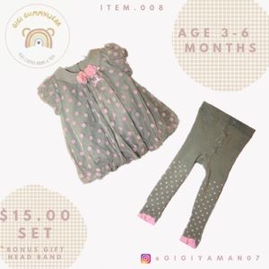 **GIGI GUMMYWEAR** Baby set. Dress and Tights